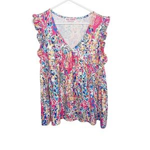 Lola Monroe bright sleeveless top size XL e